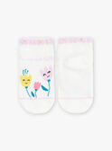 Niedrige Socken ecru mit Blumendruck FLEWETTE / 23E4PFS1SOB001