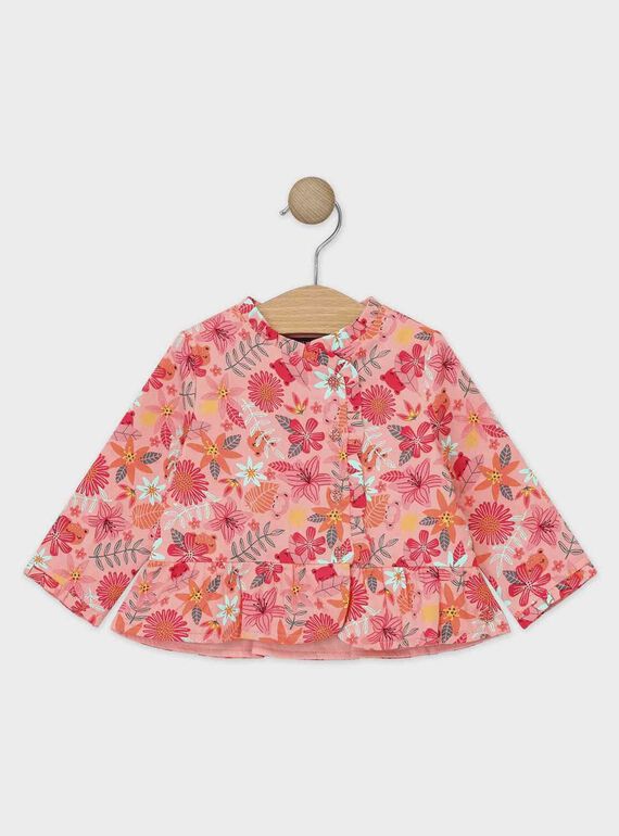 Baby-Bluse mit Dschungel-Print für Mädchen, rosa TABONNY / 20E1BFB2CHE307
