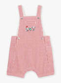 Baby Junge kurze gestreifte Latzhose aus Twill in Rot und Ecru CATHIS / 22E1BGM1SAC506