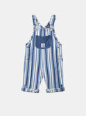 Lange blau-weiße Latzhose aus Denim mit Streifenmuster LADEREK / 24H1BGJ1SALP274