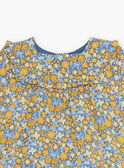 Rüschenkleid in marineblau mit Blumenmuster  FABETTY / 23E1BF81ROB070