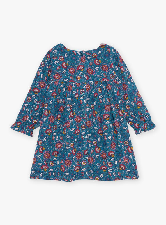 Entenblaues Kleid mit Blumenmuster DAMAURINE / 22H1BFU1ROB714