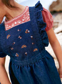 Besticktes Denim-Kleid Kind Mädchen CARLETTE / 22E2PF71CHSP274