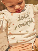Beigefarbenes Sweatshirt aus Molton mit Tiermuster FATAHAR / 23E1BGP1SWE007