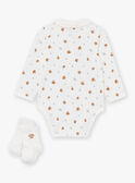 Set mit Hose, Body und Söckchen in Beige und Weiß LONDON / 24H0CM11ENS007