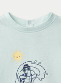 Kurzarm-T-Shirt mit Schildkrötenmotiv in Helltürkis KAVIRGIL / 24E1BGR1TEE203