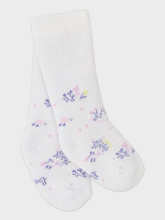Baby-Socken aus Bouclé für Mädchen, weiß TYHELEN / 20E0AFF1SOQ000