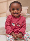 Rosa Pyjama-Set aus gemustertem Molton KECHARLIE / 24E5BF51PYJ308