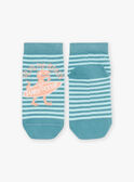 Blaue Socken mit Streifenmuster und Dinosauriermotiv FLUSTRAGE / 23E4PGQ1SOQ205