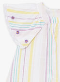 Set mit Kleid und Bloomer in Ecru mit Streifenprint aus Popeline LAALBERTINE / 24H1BFI2ROB001