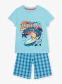 Türkisblaues Surf-Pyjama-Set für Kinder Jungen CAWAIAGE / 22E5PG55PYJC216