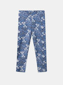 Blaue und weiße Leggings aus Jersey mit Blumenmuster LELEGETTE / 24H2PFJ2LG070