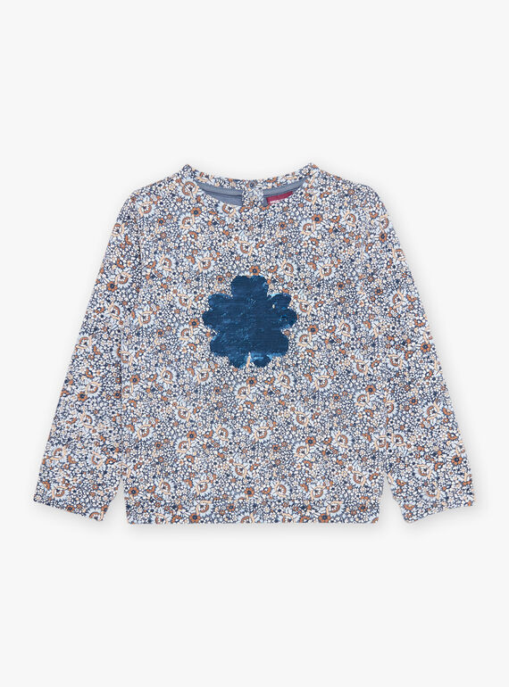 Sweatshirt mit Blumenmuster und Schneeflockenmotiv aus Wendepailletten DIASWETTE / 22H2PFY1SWEC206