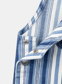 Lange blau-weiße Latzhose aus Denim mit Streifenmuster LADEREK / 24H1BGJ1SALP274