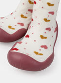 Ecrufarbene Babyschuhe in Söckchenform mit Herz, Baby, Mädchen NEBRUNE / 25F10BF31D08001