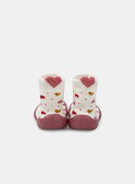Ecrufarbene Babyschuhe in Söckchenform mit Herz, Baby, Mädchen NEBRUNE / 25F10BF31D08001