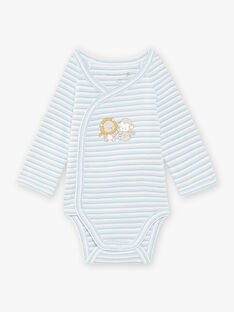 Blau-weißes Set aus Strampler, Overall und Socken für die Geburt eines Jungen CONAN / 22E0CGC3ENSC219
