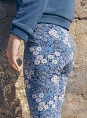 Blaue und weiße Leggings aus Jersey mit Blumenmuster LELEGETTE / 24H2PFJ2LG070
