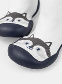 Weiße Babyschuhe in Söckchenform mit Waschbärenkopf Baby, Jungen NAIDRISS / 25F10BG32D08001