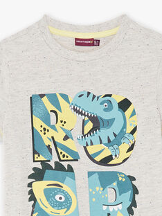 Kind Junge Aschgrau Fantasy Dinosaurier T-Shirt CAXOLAGE / 22E3PGB1TMCJ904