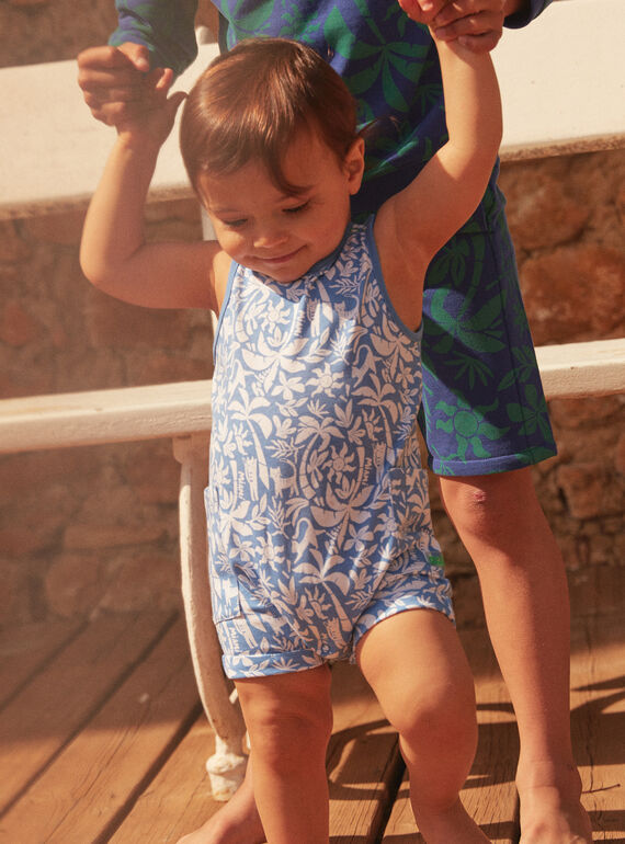 Kurzoverall in Blau mit Palmen- und Sonnenprint LABOBBY / 24H1BGI2CBLC208