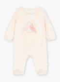 Babyschühchen aus rosa Dragée und Samt KORDULA / 24E0NF11GRED310
