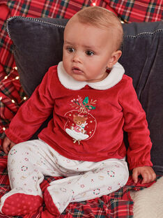 Baby Mädchen zweifarbiger Weihnachtsstrampler mit Stirnband BUMANON / 21H5BFI1GREF521