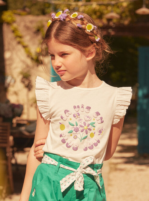 T-Shirt in Ecru mit Blumenprint LAPAYETTE / 24H2PFI2TMC001