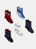 5er-Pack Socken gestreift, gemustert oder einfarbig, Jungen NOPAKAGE / 25H4PGP1LC5A015