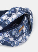 Blau-weiße, gesteppte Bauchtasche mit Blumendruck LEPACHETTE / 24H4PFJ1BES001