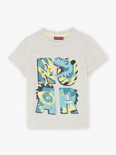 Kind Junge Aschgrau Fantasy Dinosaurier T-Shirt CAXOLAGE / 22E3PGB1TMCJ904