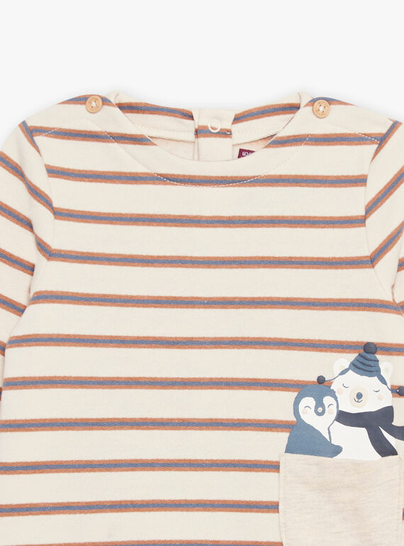 T-Shirt mit Streifen in beige DASAM / 22H1BGY3TMLA001