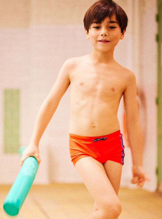 Roter Badeanzug mit Hai-Aufdruck für Kinder Junge CYBOXAGE / 22E4PGO1MAIF509