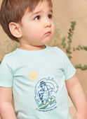 Kurzarm-T-Shirt mit Schildkrötenmotiv in Helltürkis KAVIRGIL / 24E1BGR1TEE203