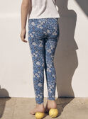 Blaue und weiße Leggings aus Jersey mit Blumenmuster LELEGETTE / 24H2PFJ2LG070