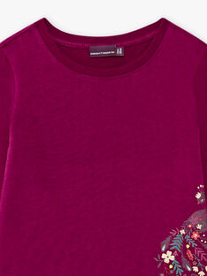 Stachelbeer-T-Shirt für Kind Mädchen mit Pfauenmotiv BOUJIETTE / 21H2PFQ1TMLD307