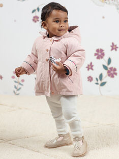 Baby Girl's Pink Raincoat mit integrierter Daunenjacke BINELLY / 21H1BFC2IMPD329