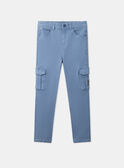 Schmale Cargohose, blau gefrostet LESLIMAGE / 24H3PGJ1PANC206