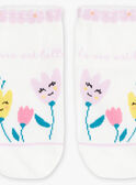 Niedrige Socken ecru mit Blumendruck FLEWETTE / 23E4PFS1SOB001