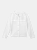 Ecrufarbener Cardigan mit Ajourmuster KRECADETTE / 24E2PFL1CAR001