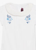 Baby Mädchen Ecru Blumenstickerei geraffter Kragen Bodysuit CANORA / 22E1BFK1BOD001