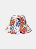Bob in Weiß mit tropischer Blumenstickerei in Orange und Blau KLOBOBETTE / 24E4PFS1CHA001