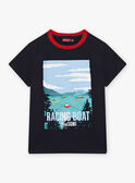 Marineblaues T-Shirt mit Ruderposter für Kinderjungen CEBESTAGE / 22E3PG82TMC070