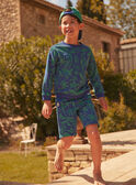 Shorts in Blau und Grün mit Palmenprint LACOAGE / 24H3PGI2BER703