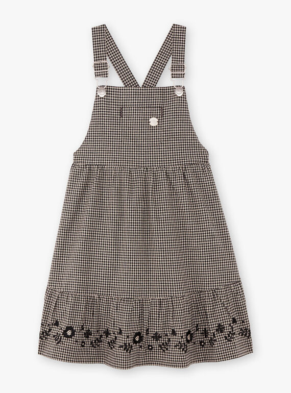 Kind Mädchen Gingham fließenden Latzhose Kleid BECHAETTE / 21H2PF21CHS090