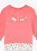 Rosa Pyjama-Set aus gemustertem Molton KECHARLIE / 24E5BF51PYJ308