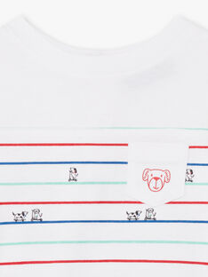 Baby Boy's weiß und blau gestreiftes T-Shirt BABILLY / 21H1BG11TML001