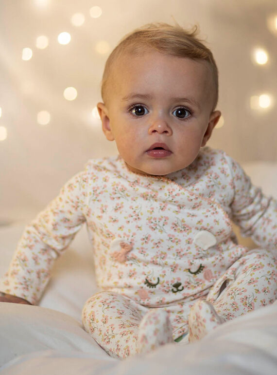 Baby Mädchen rosa Strampler mit Blumendruck CEDANAE / 22E5BF43GRE001