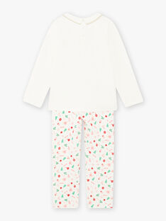 Kind Mädchen Weihnachts-Pyjama-Set aus Samt in Ecru BEBISETTE / 21H5PFI2PYJ001