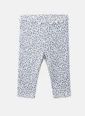 Rohweiße Leggings mit Blumenmuster LACELINE / 24H1BFJ1LG001